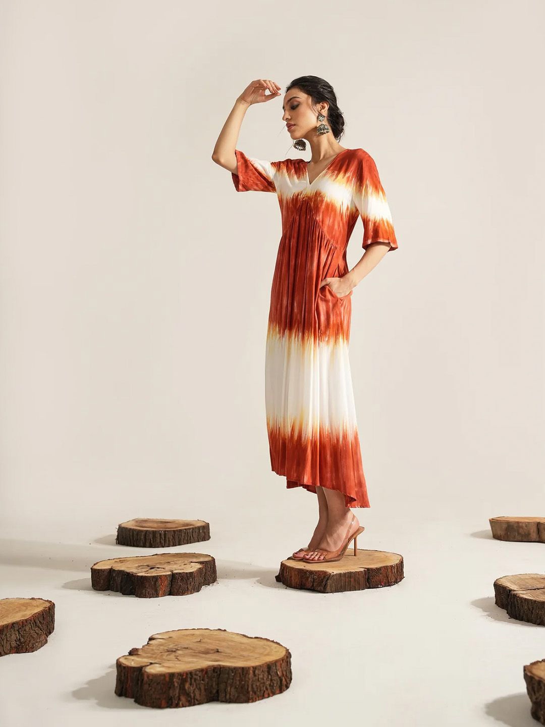 

Dorabi Tie and Dye Dyed Maxi Dress, Orange