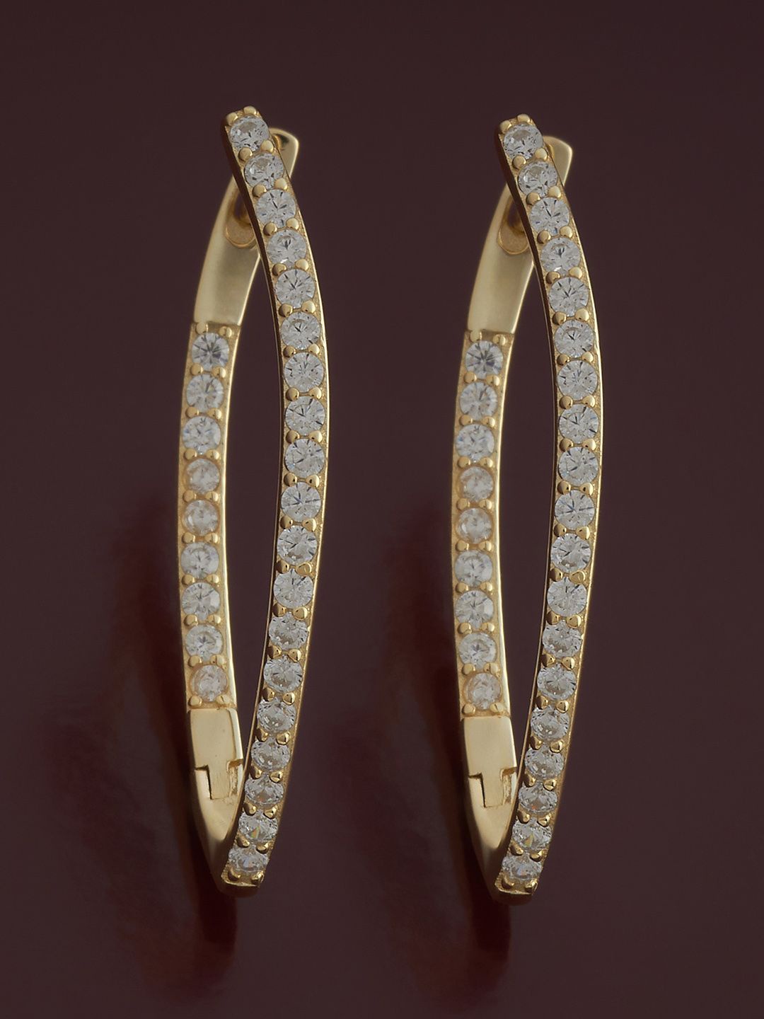 

Kushal's Fashion Jewellery 92.5 Sterling Silver Gold Plated Zircon Spherical Hoop Earrings