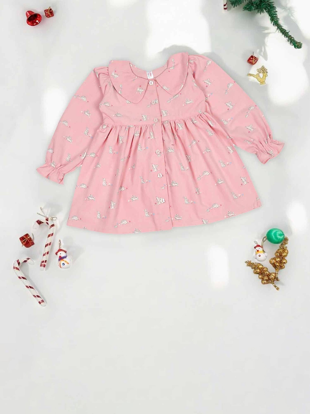 

LITTLE GINNIE A-Line Pink Peter Pan Dress