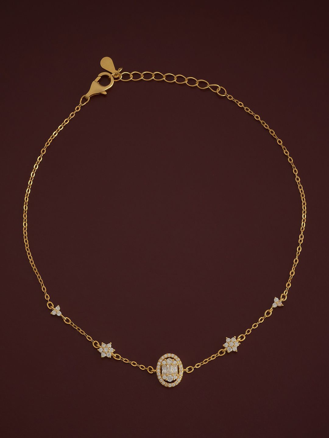 

Kushal's Fashion Jewellery Sterling Silver Gold-Plated Anklet