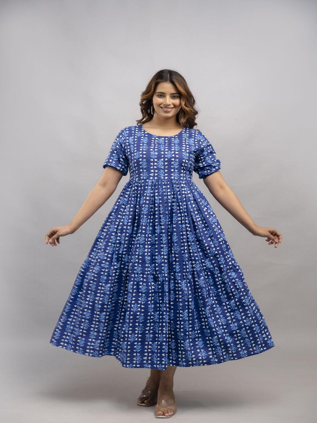 

Malia Floral Print Fit & Flare Maxi Dress, Blue