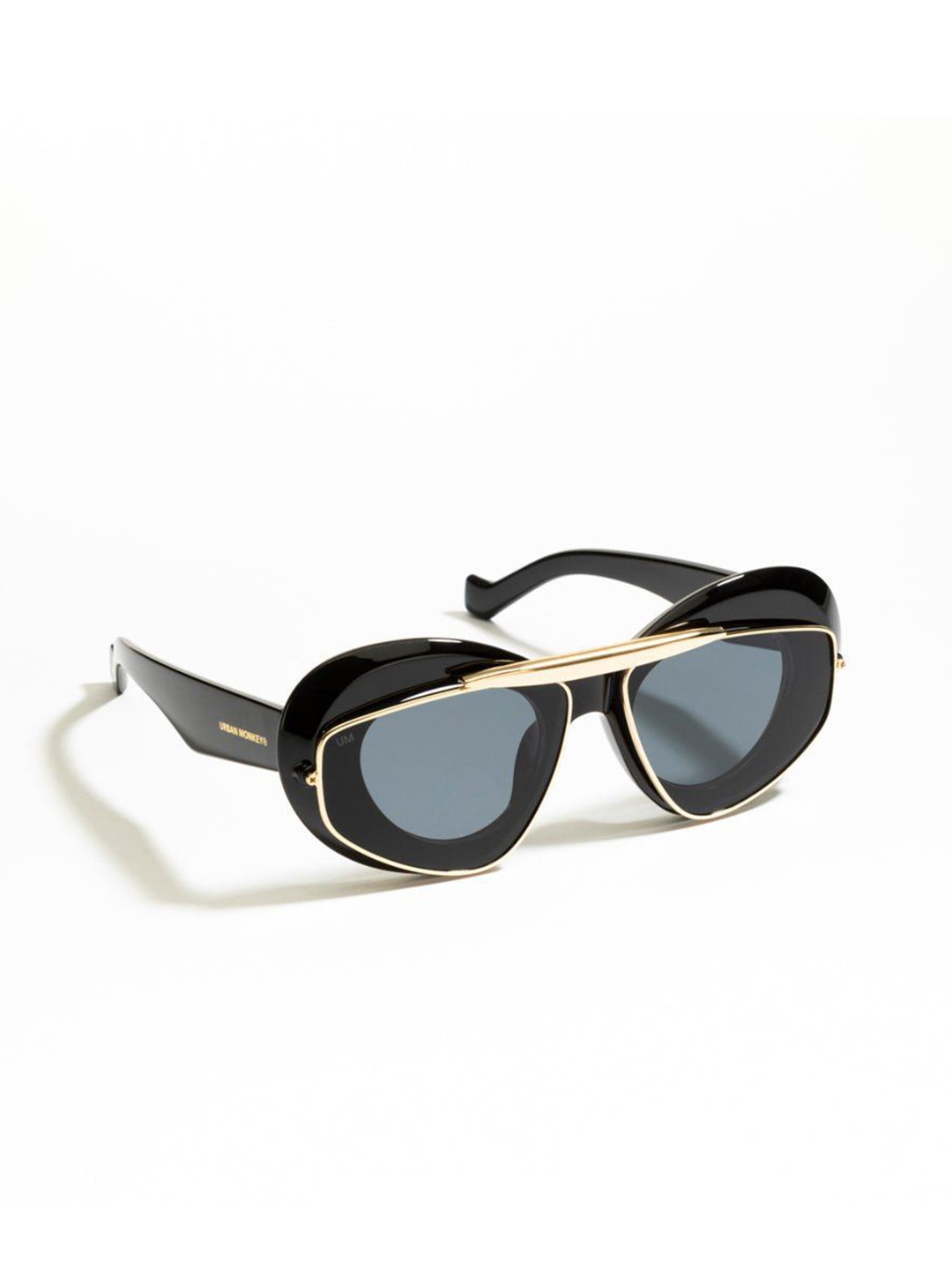 

Urban Monkey Unisex Round Sunglasses with UV Protected Lens, Black