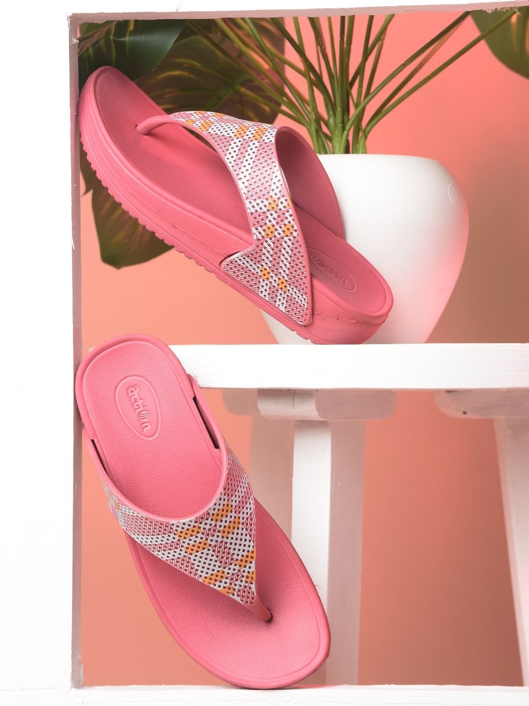 

Action Plus Women Self Design Thong Flip-Flops, Pink