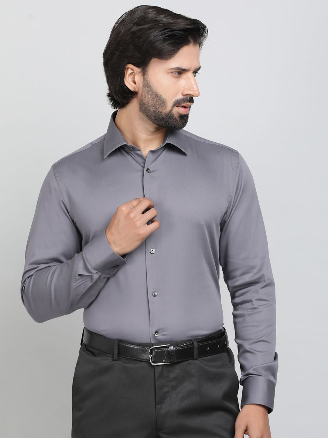 

WYRE Men Slim Fit Opaque Party Shirt, Grey
