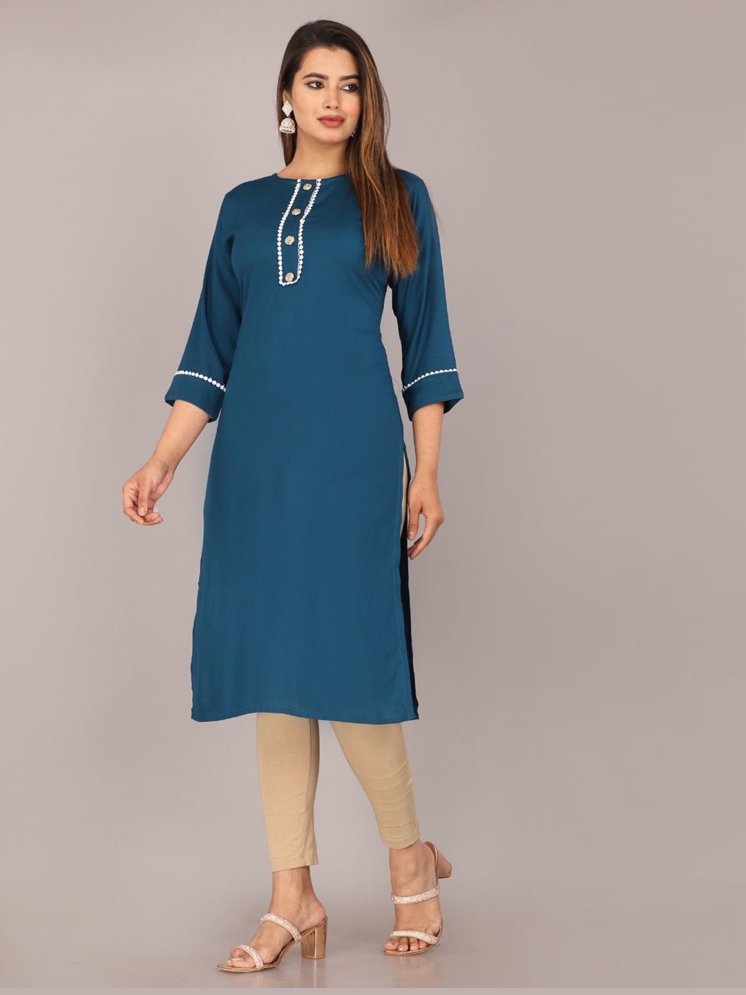 

Mahiras Comfort Maternity Straight Kurta, Blue
