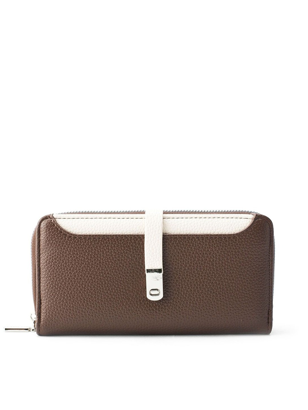 

Lino Perros Women Colourblocked Card Holder, Coffee brown