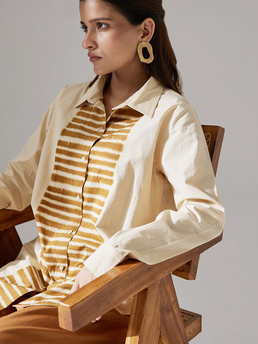

Dorabi Women Horizontal Stripes Opaque Striped Casual Shirt, Mustard