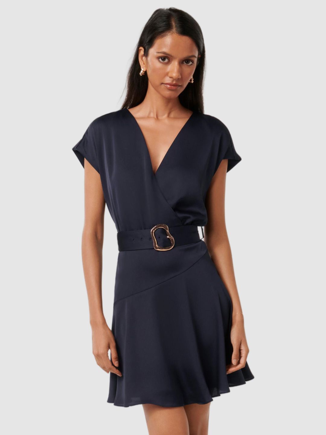 

Forever New Women Wrap Mini Dress, Navy blue