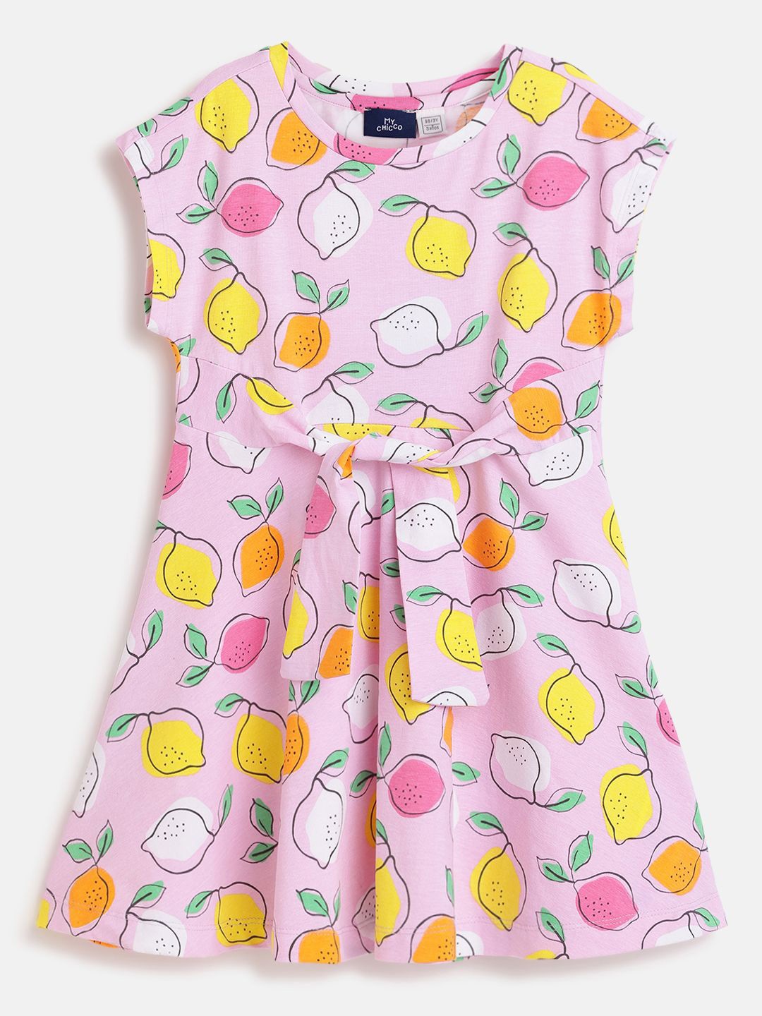 

Chicco Girls Conversational Printed Cotton A-Line Knee Length Dress, Purple