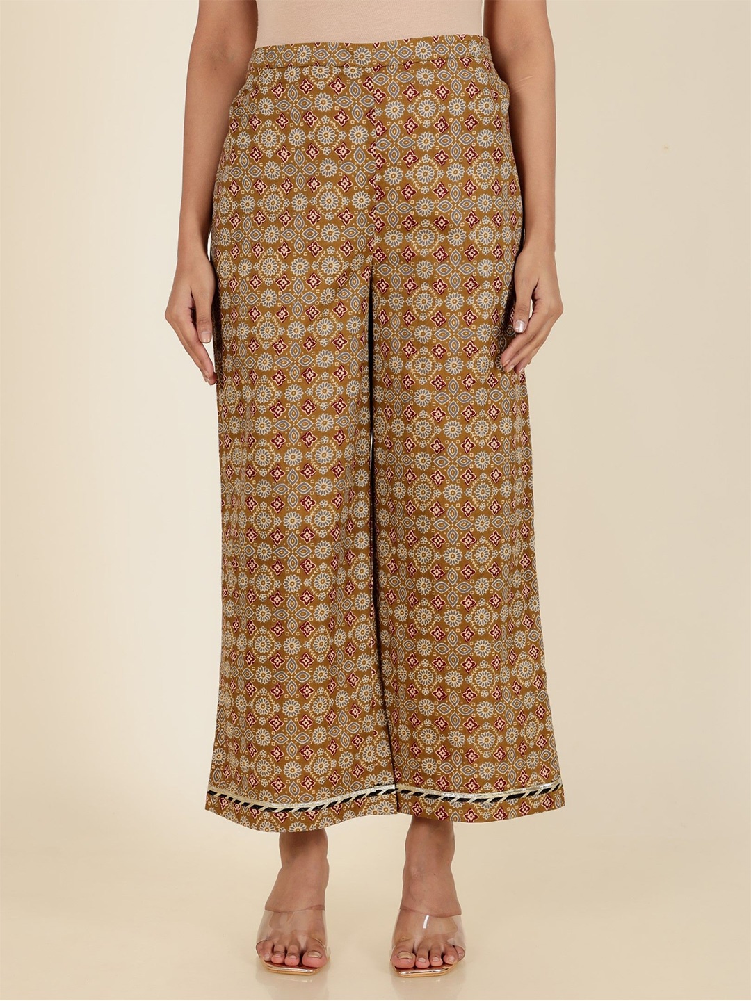 

Aramya Women Ethnic Motifs Printed Cotton Palazzo, Yellow