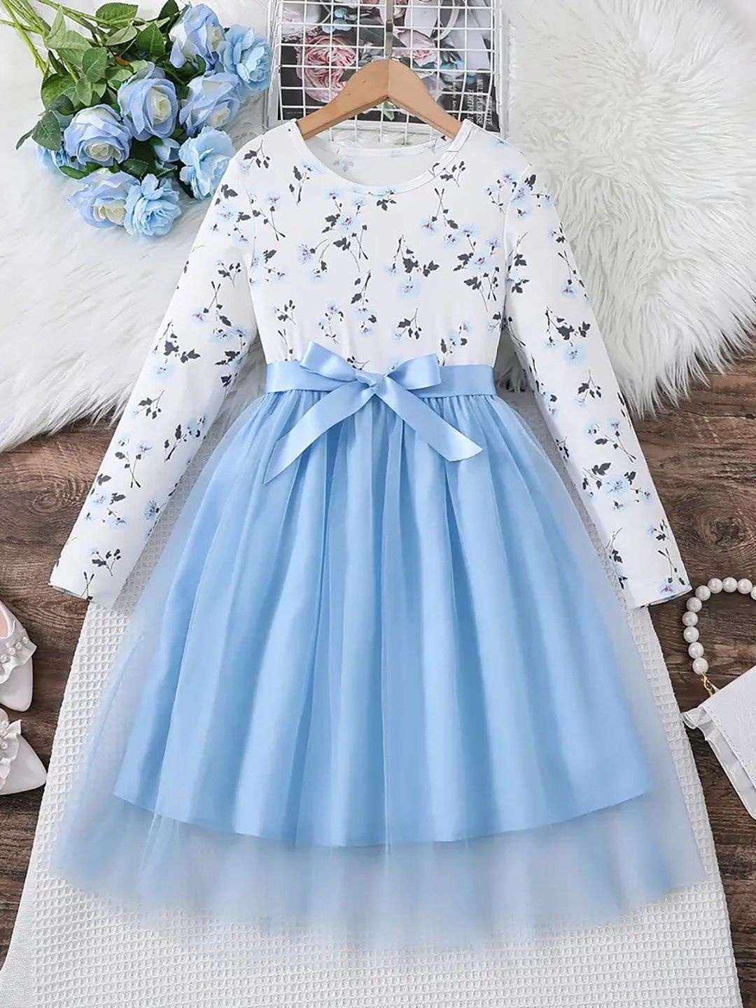 

Miss & Chief Embellished A-Line Dress, Blue