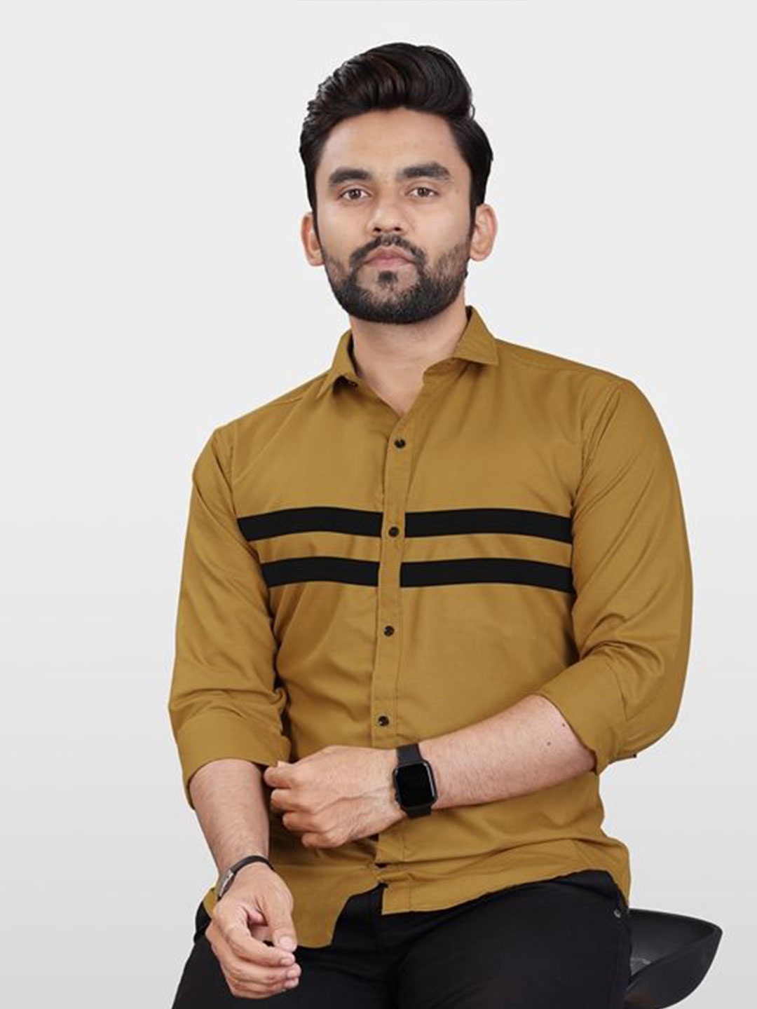 

VeBNoR Men Standard Opaque Casual Shirt, Mustard