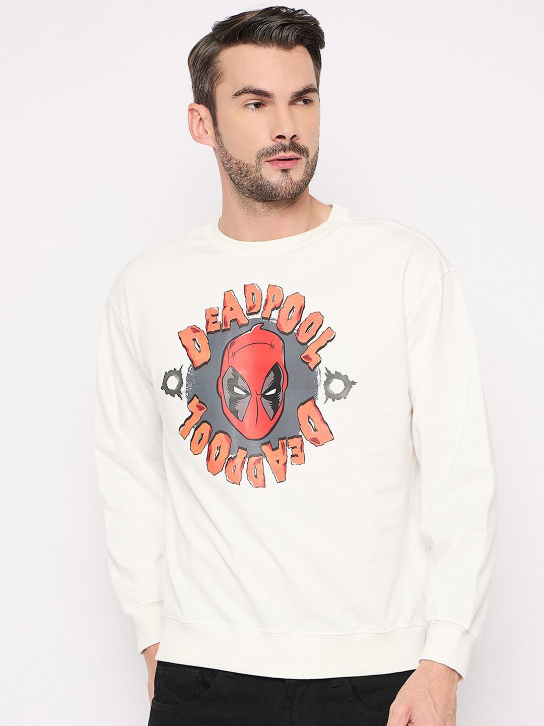 

Wear Your Mind Men Printed Sweatshirt, White