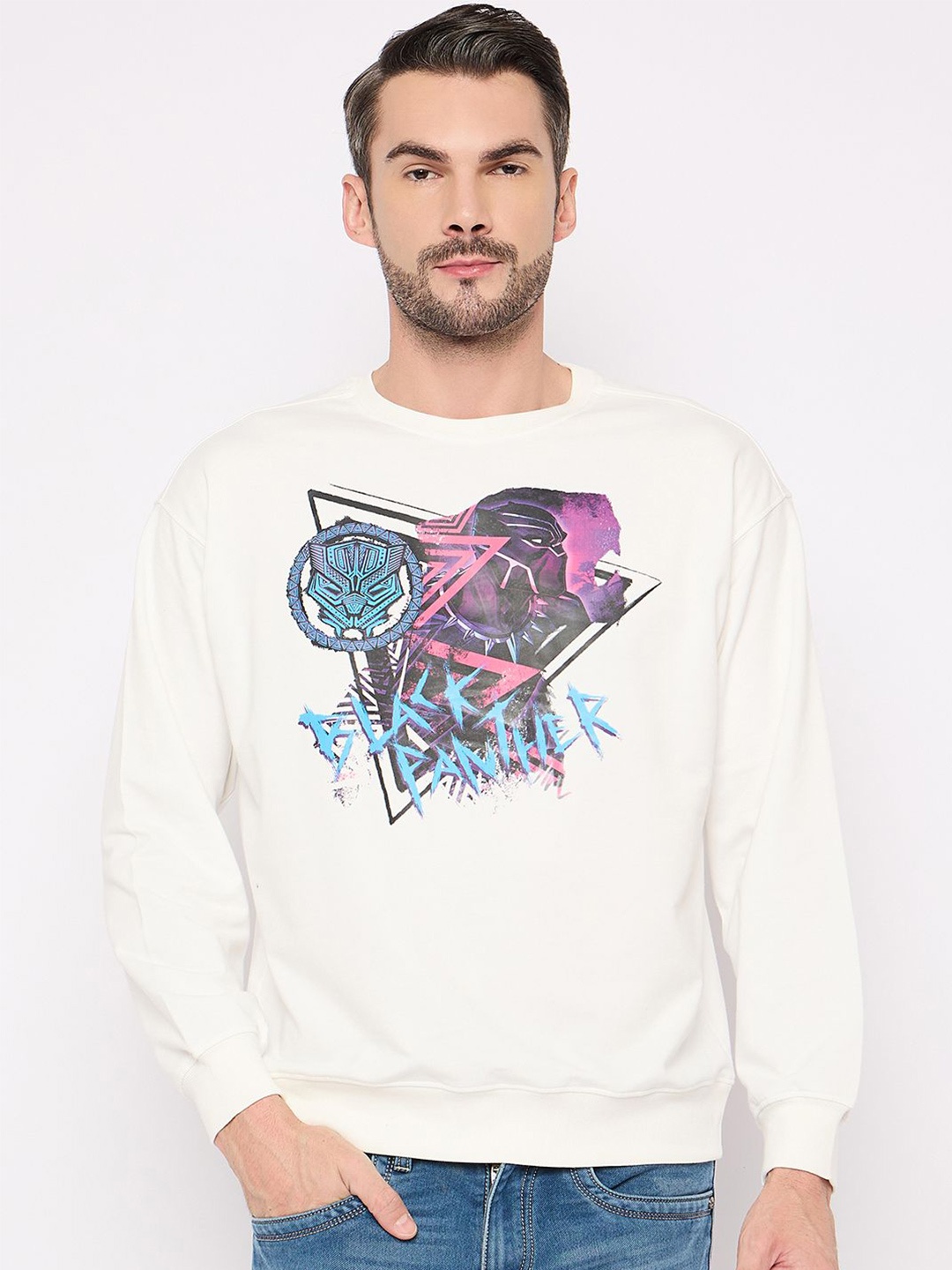 

Wear Your Mind Men Printed Sweatshirt, White