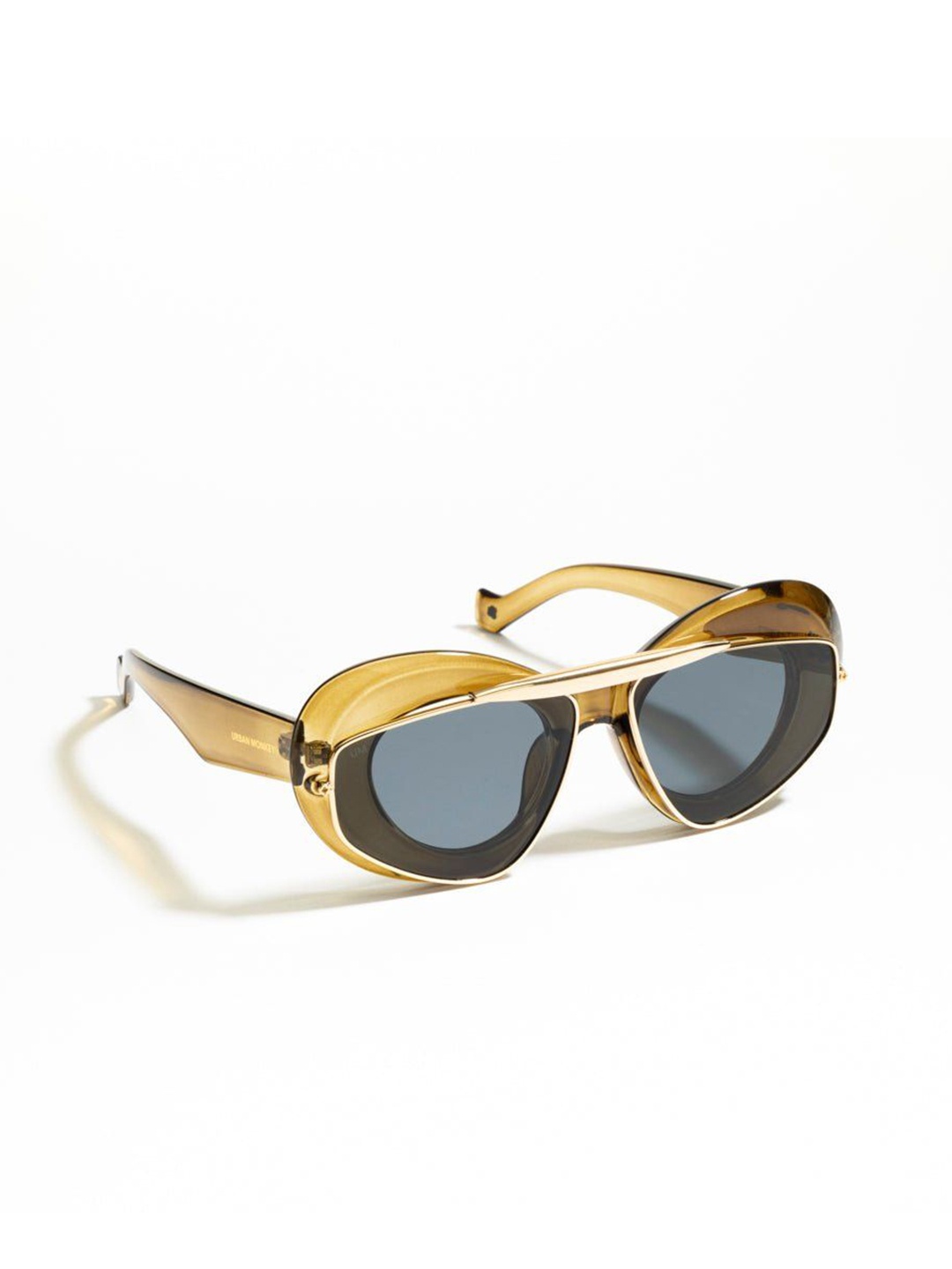 

Urban Monkey Unisex Round Sunglasses with UV Protected Lens, Olive