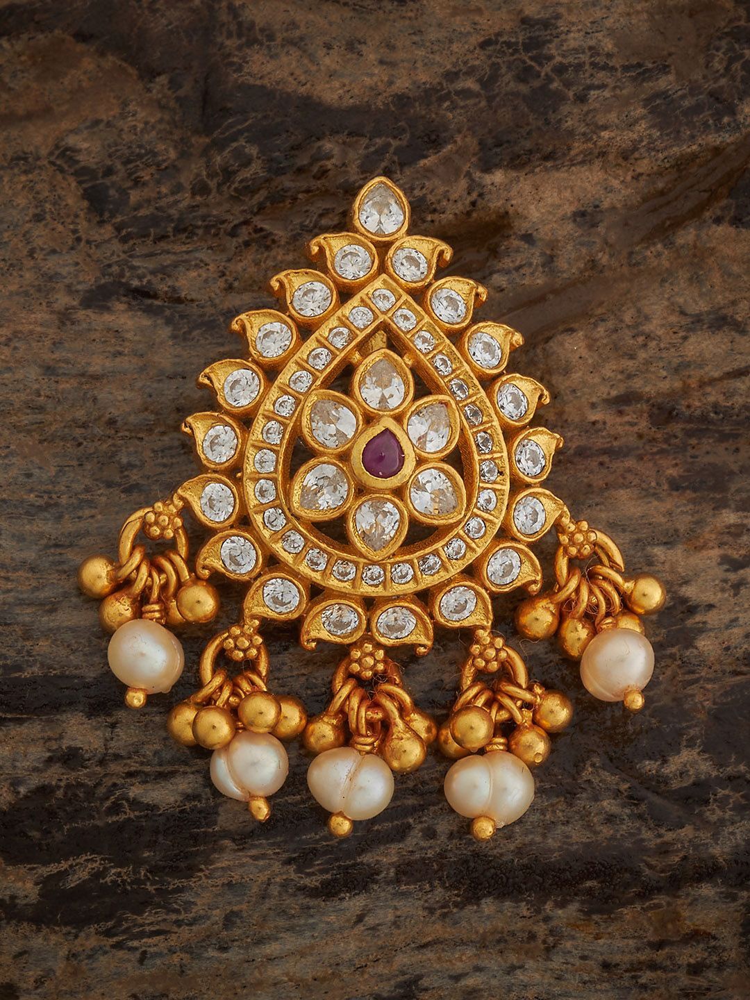 Kushal's Fashion Jewellery Gold-Plated Teardrop Shaped Pendants