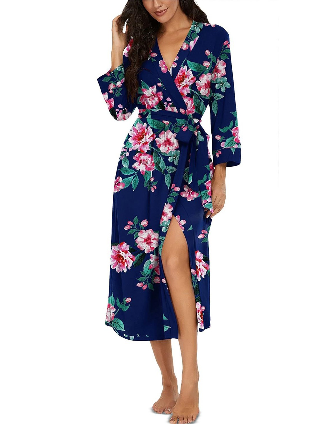 

Xivir Printed Nightdress, Navy blue