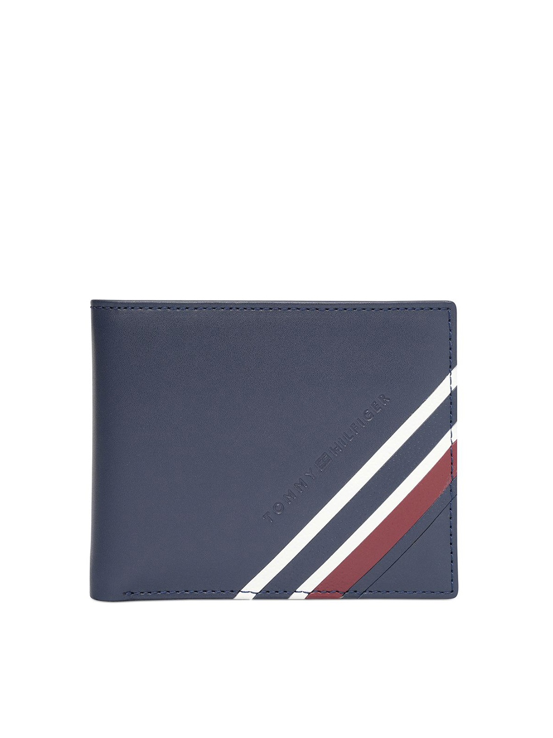 

Tommy Hilfiger Men Superhero Leather Two Fold Wallet, Navy blue