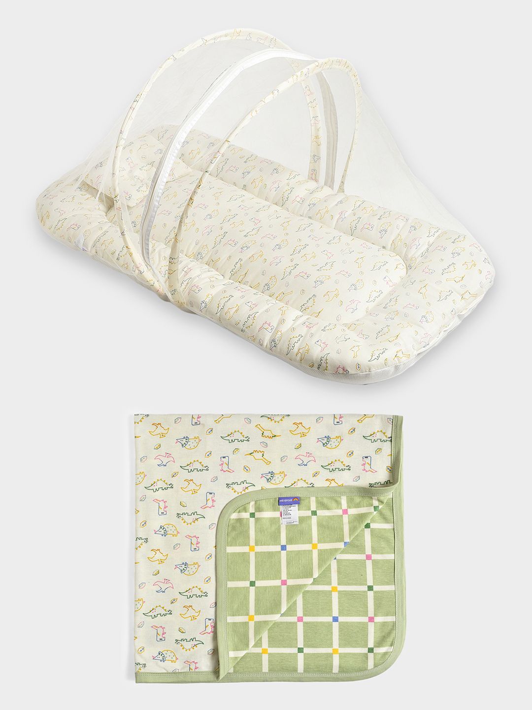 

MiArcus Baby New Born Essentials Gift Set Hamper Including Blanket & Net Mattress, Cream