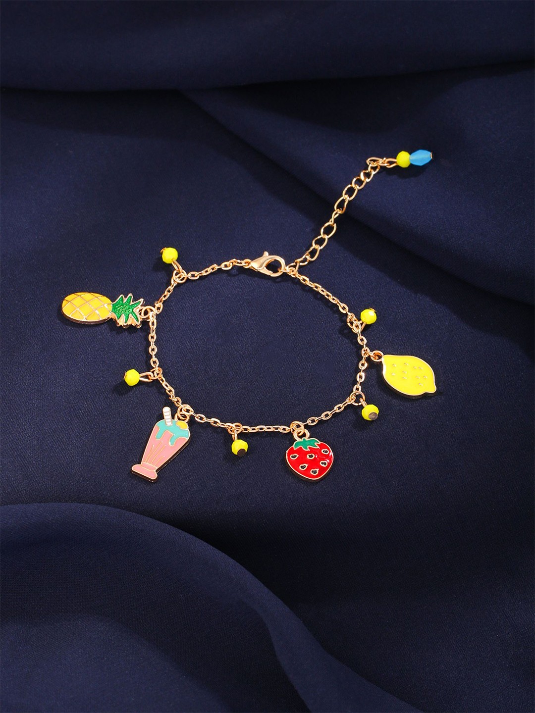 

Yellow Chimes Women Melbees Fruits Gold-Plated Wraparound Bracelet
