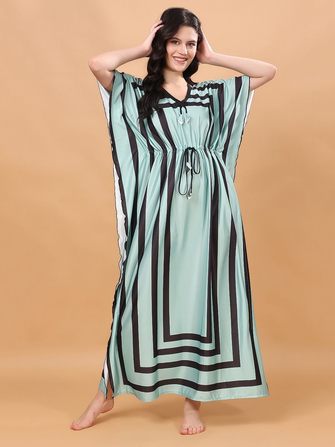 

CHUI MUI Printed Maxi Nightdress, Green
