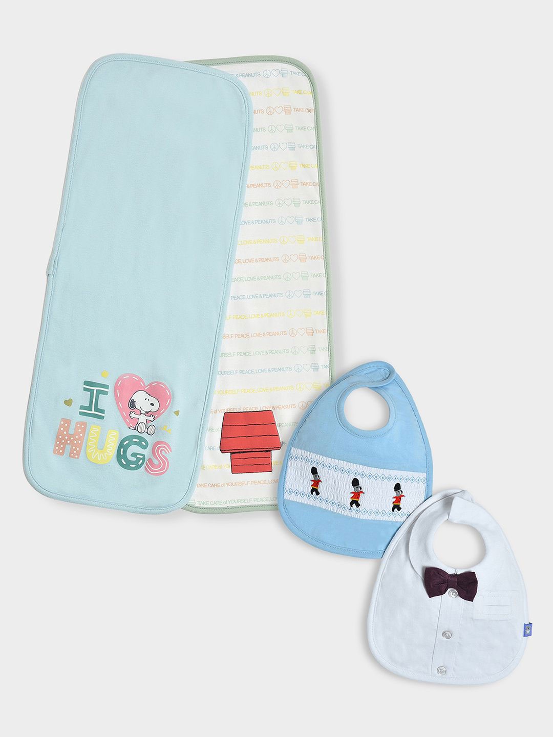 

MiArcus Kids New Born Essentials Gift Set Hamper Including Burp Cloth & Bibs, Blue