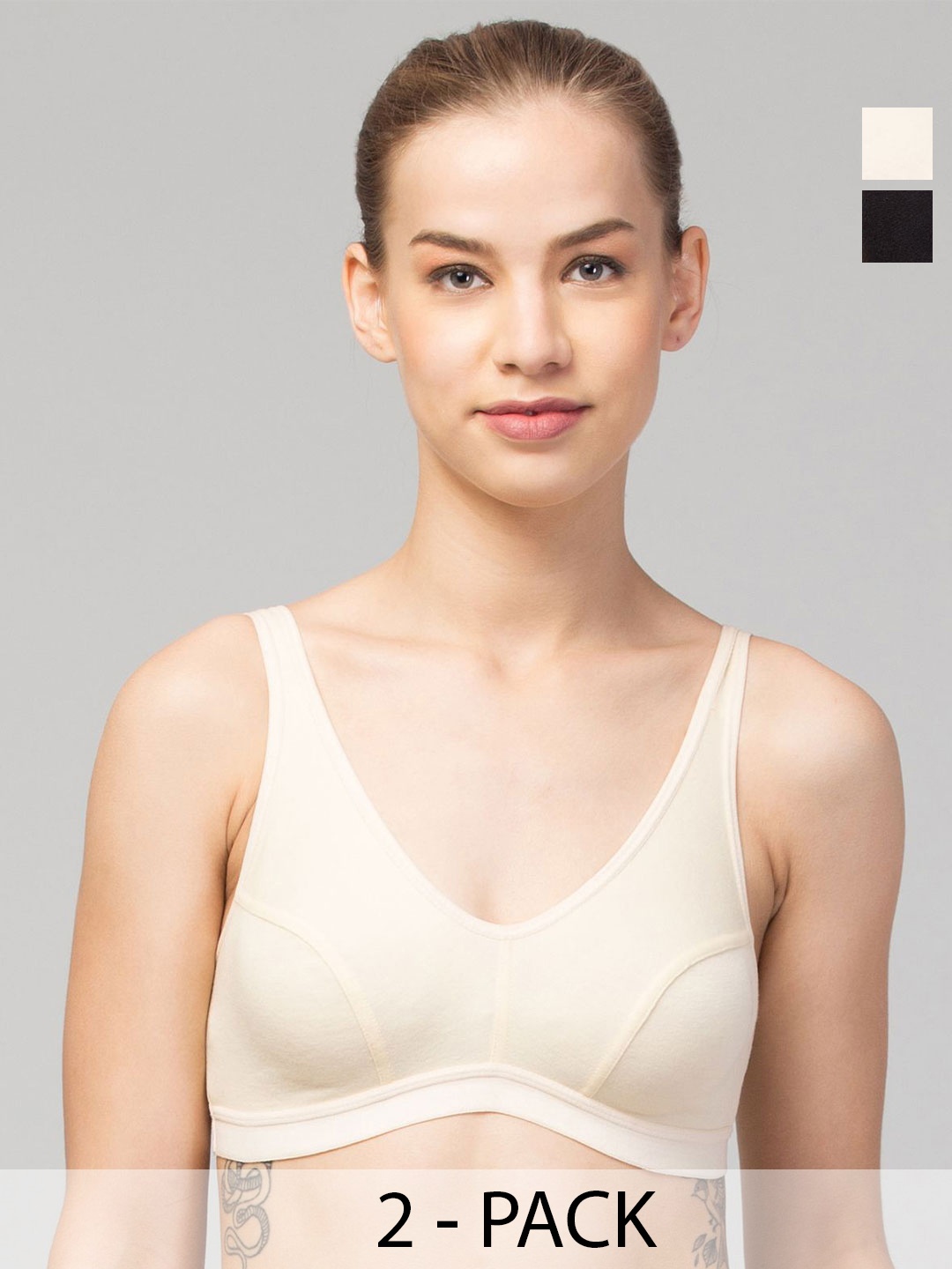 

HIRRUX Full Coverage Bra pack of 2, Beige