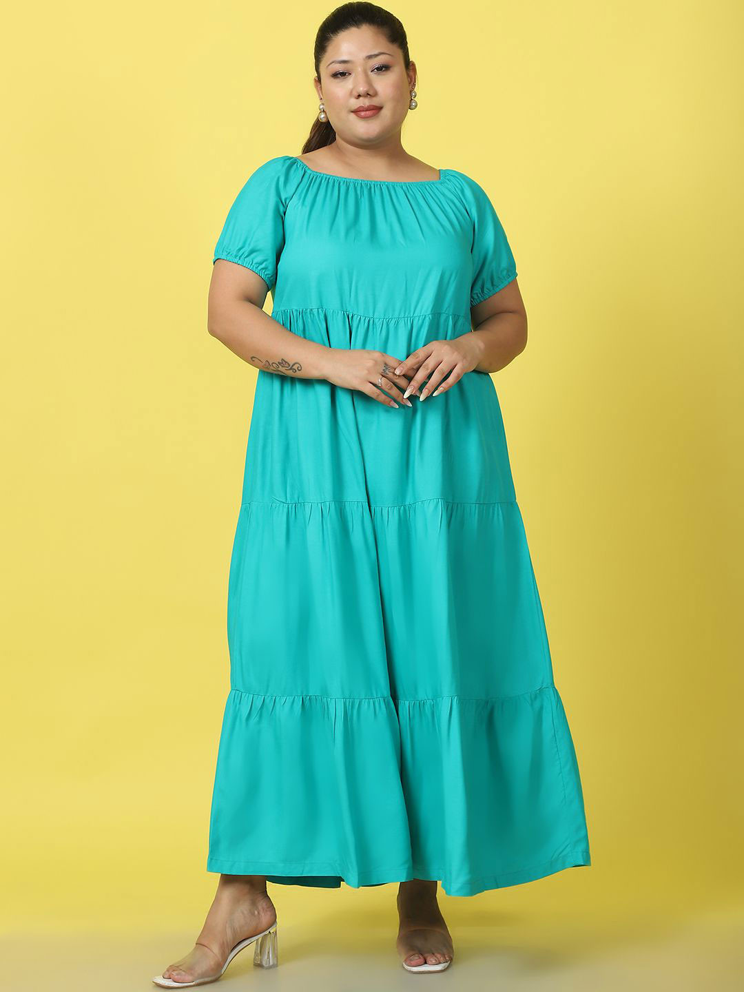 

theRebelinme Women A-Line Maxi Dress, Teal