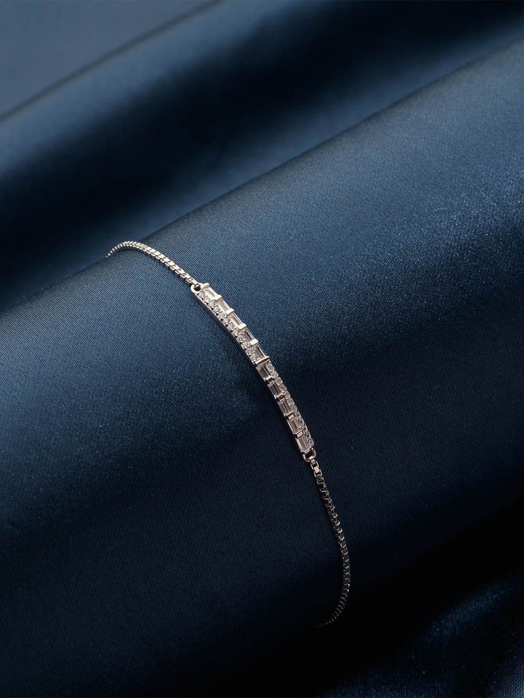 

Gargi by P. N. Gadgil & Sons 925 Sterling Silver Stone Studded Wraparound Bracelet