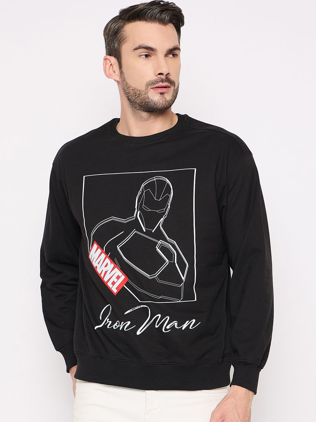 

Wear Your Mind Men Graphic Printed Sweatshirt, Black