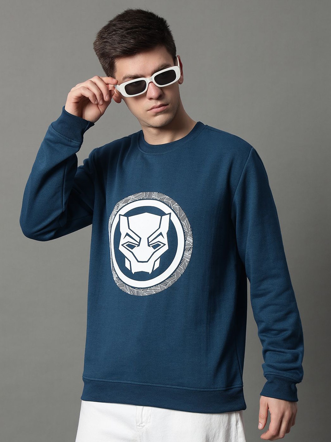 

GET GOLF Men Printed Pullover Sweatshirt, Navy blue