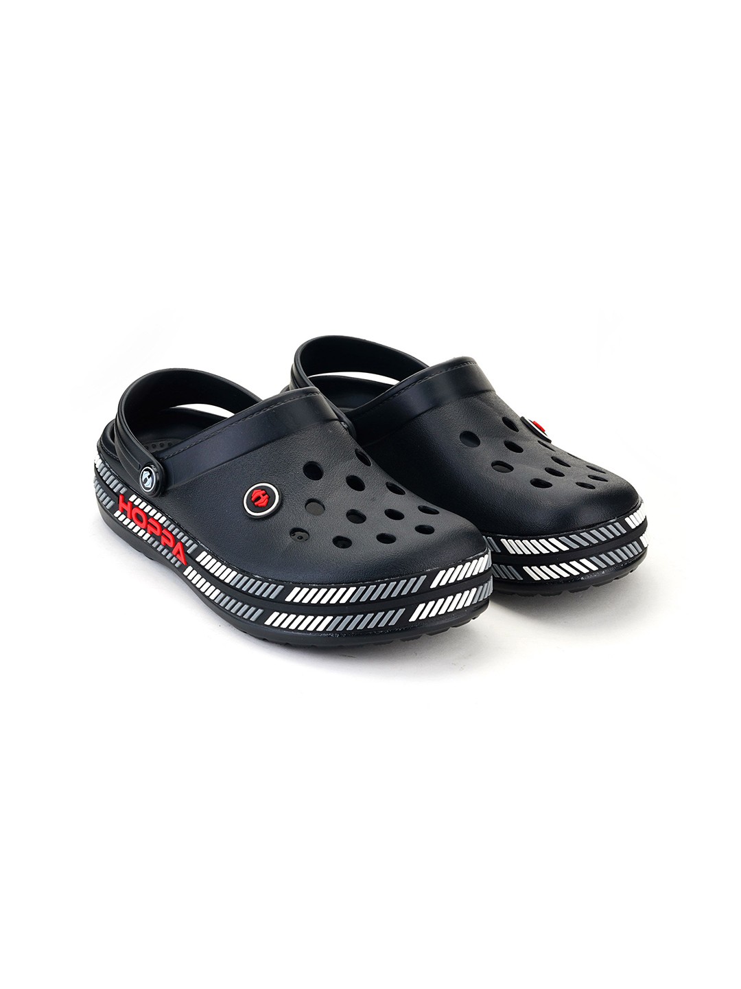 

Hoppa Men Self Design Clogs, Black