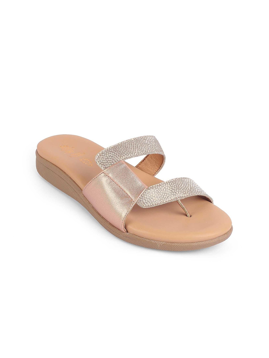 

Tresmode WomenOpen Toe Flats, Champagne
