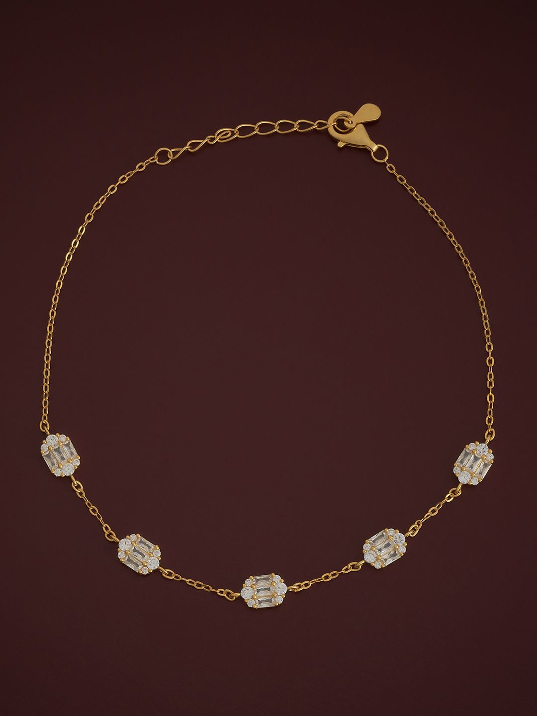 

Kushal's Fashion Jewellery Sterling Silver Gold-Plated Anklet