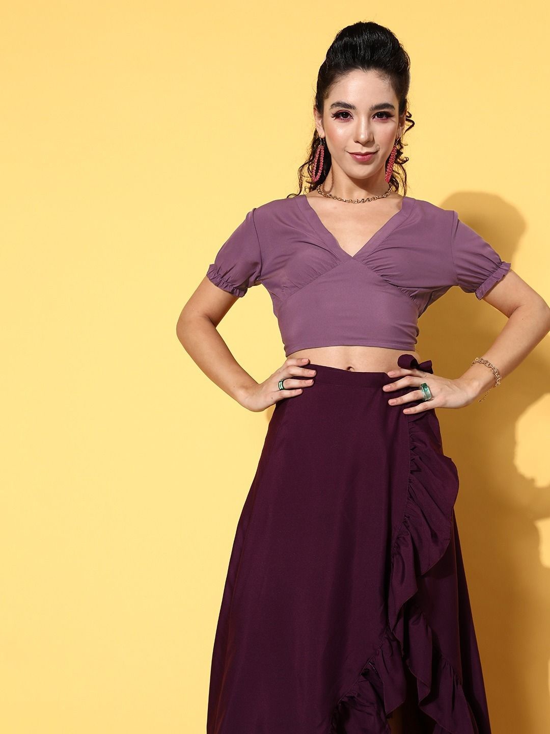 

Moda Rapido Crepe Crop Top, Purple