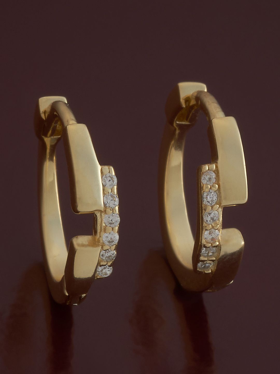 

Kushal's Fashion Jewellery 92.5 Sterling Silver Gold-Plated Spherical Temple Hoop Earrings