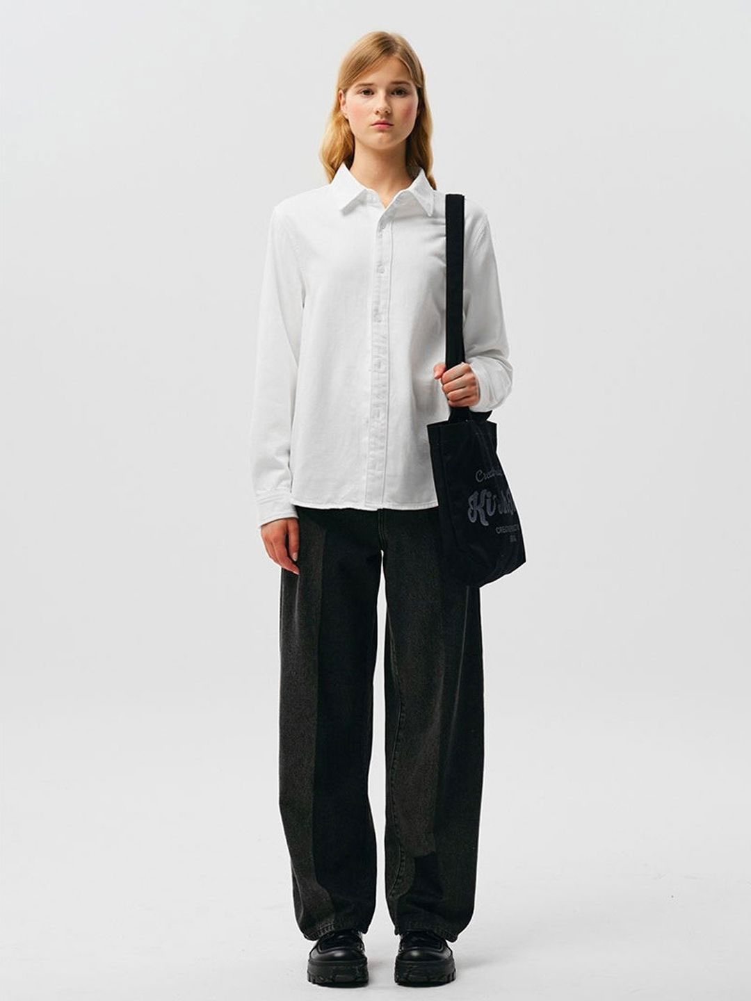 

BAESD Women Spread Collar Solid Cotton Casual Shirt, White