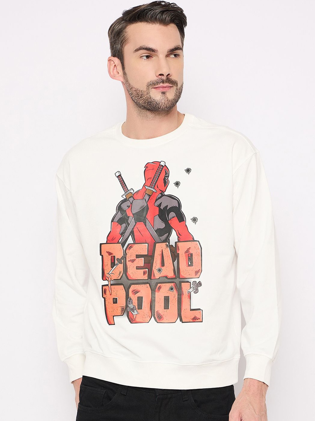 

Wear Your Mind Men Printed Sweatshirt, White