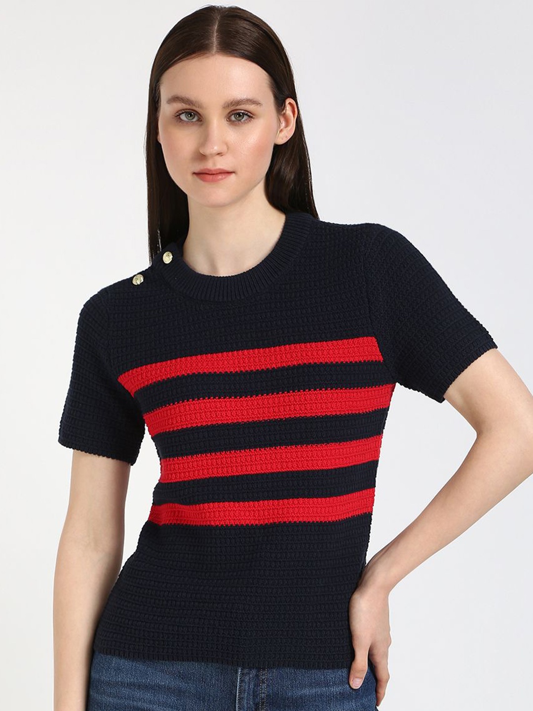 

Tommy Hilfiger Women Striped Pullover Sweater, Blue