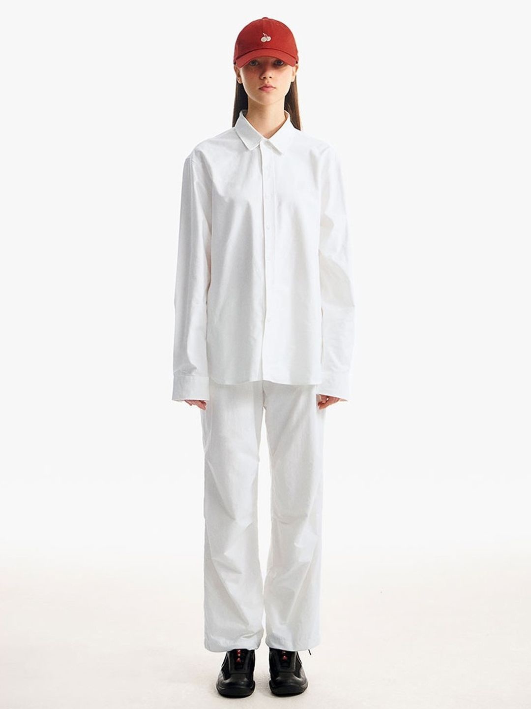 

BAESD Women Oversized Fit Spread Collar Solid Cotton Casual Shirt, White