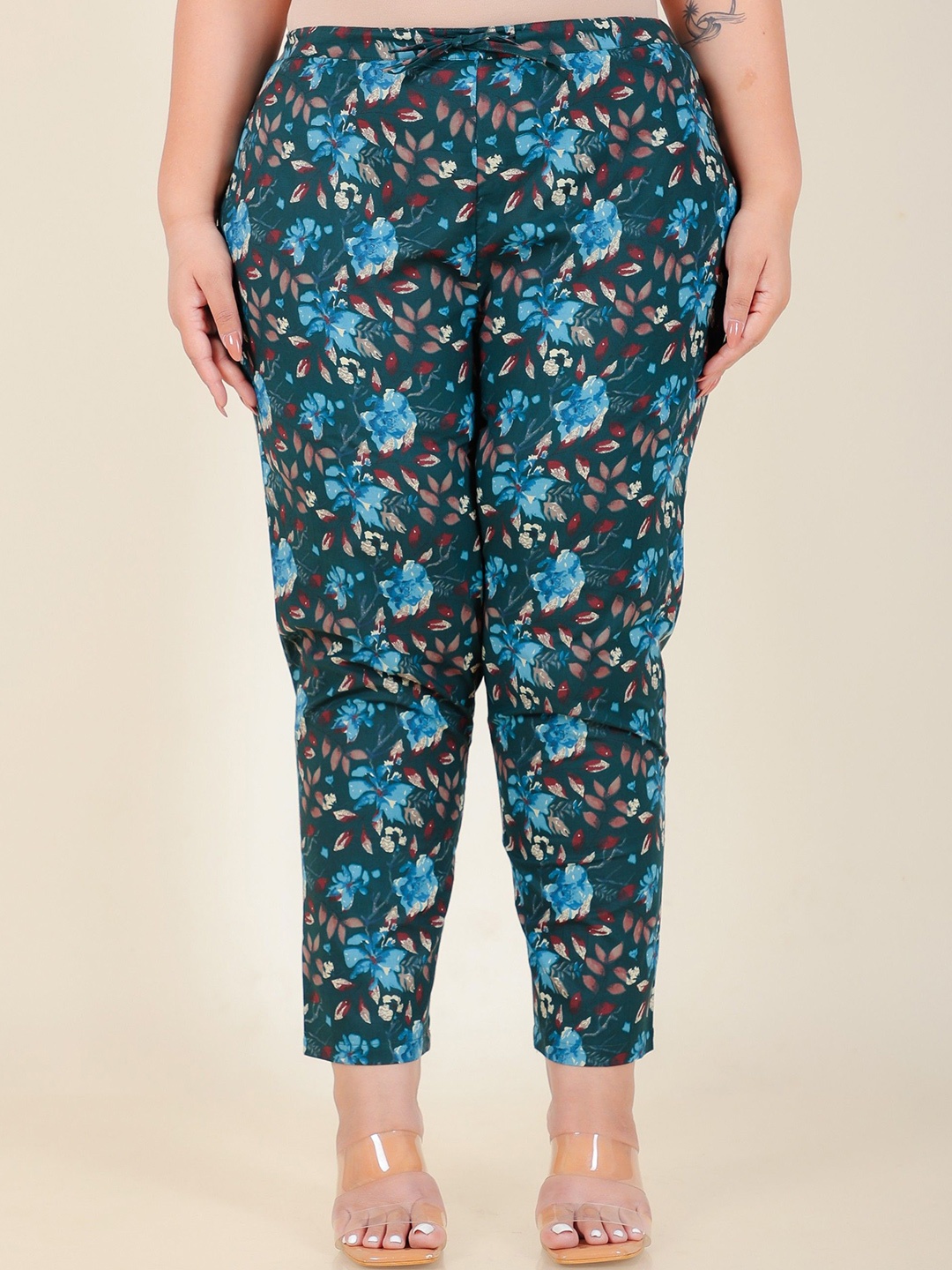 

Aramya Women Floral Printed Cotton Ethnic Palazzos, Green
