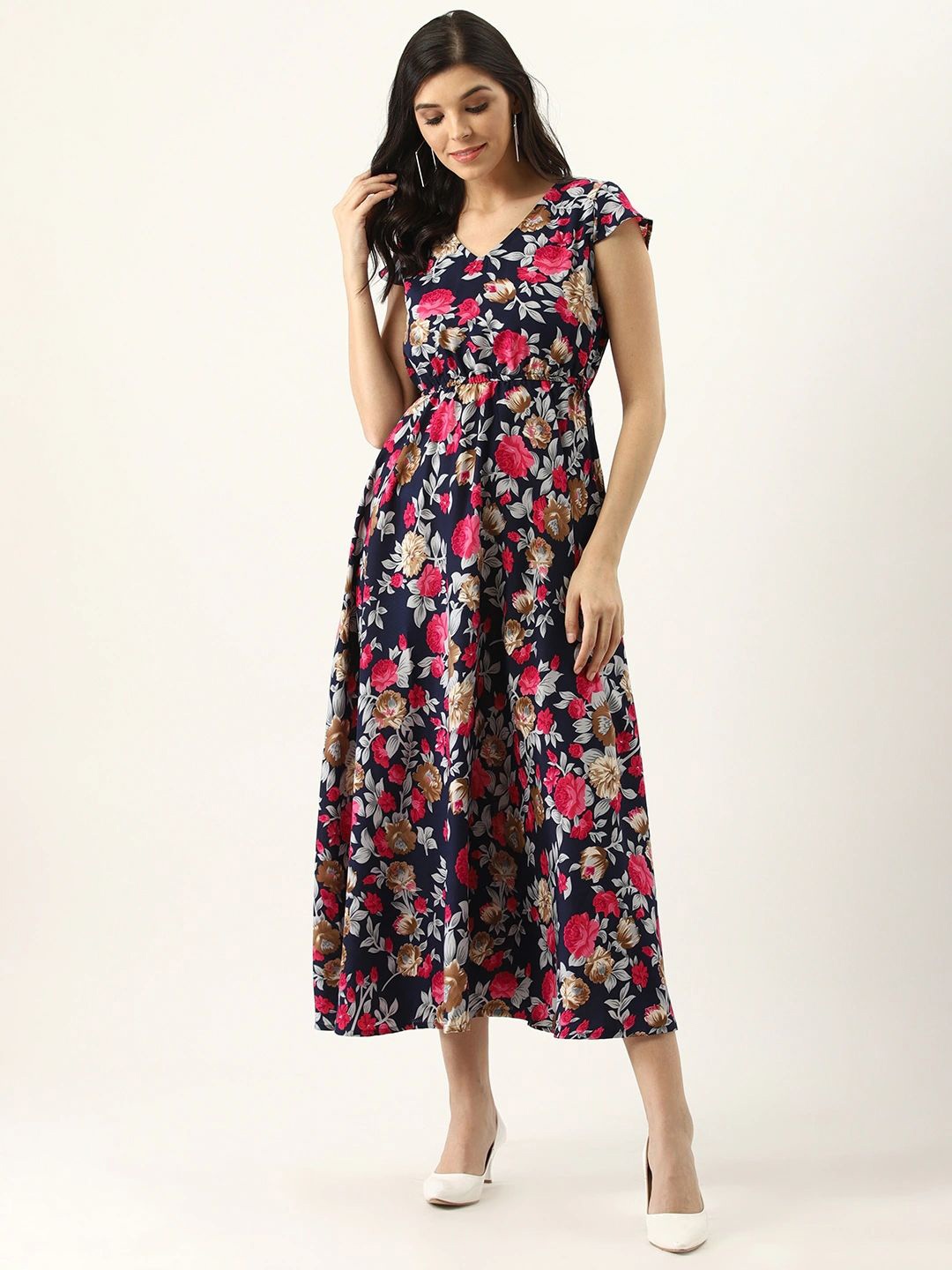 

Moda Rapido Floral Print Crepe Maxi Dress, Navy blue