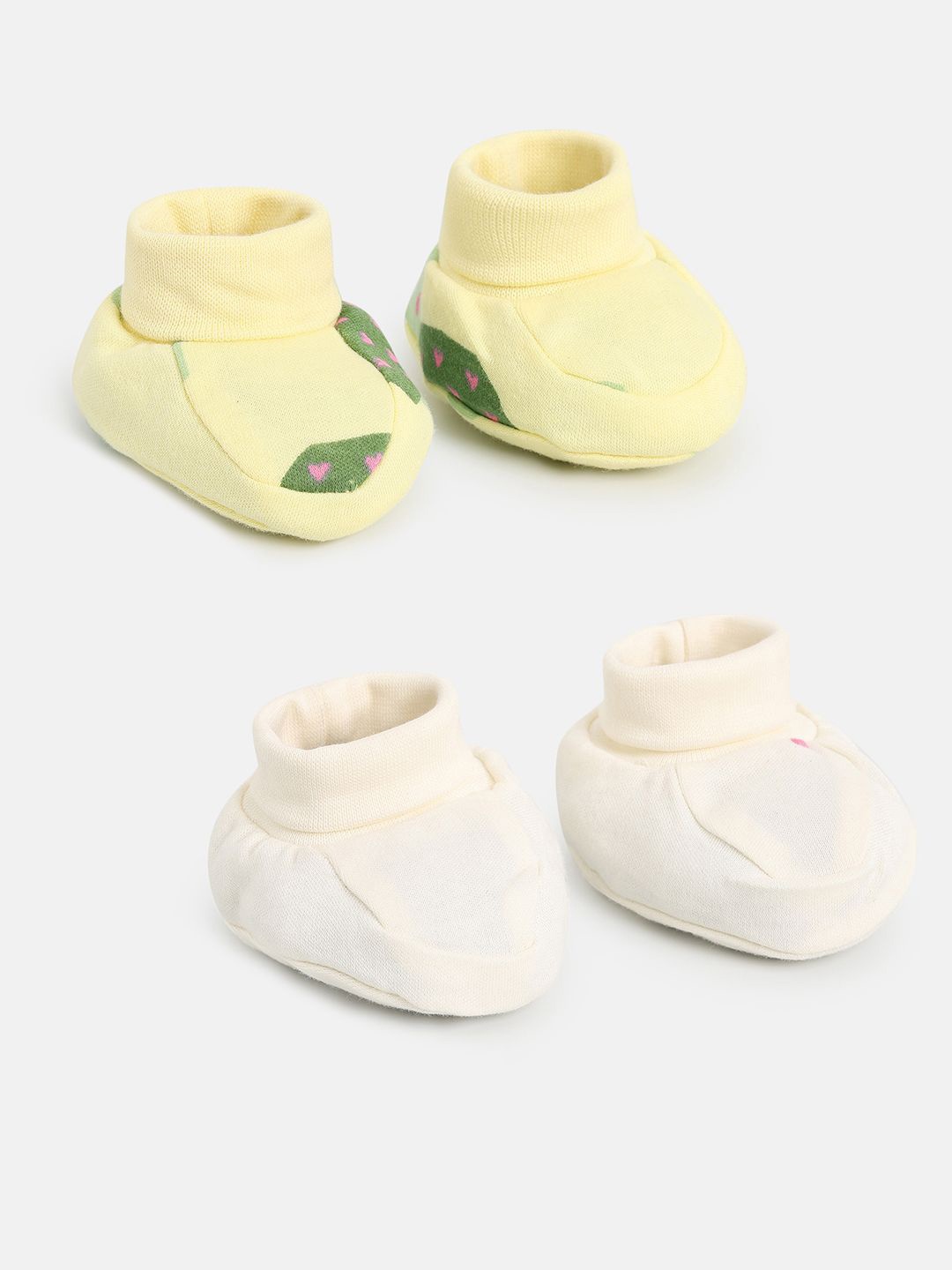 

MINI KLUB Girls Pack of 2 Cotton Booties, Yellow