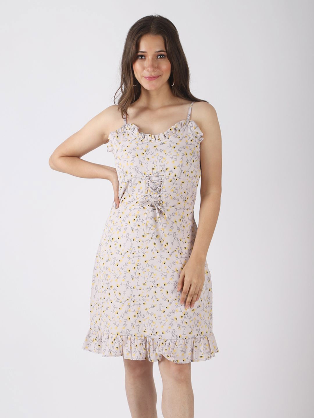 

DressBerry Floral Print Off-Shoulder A-Line Dress, White
