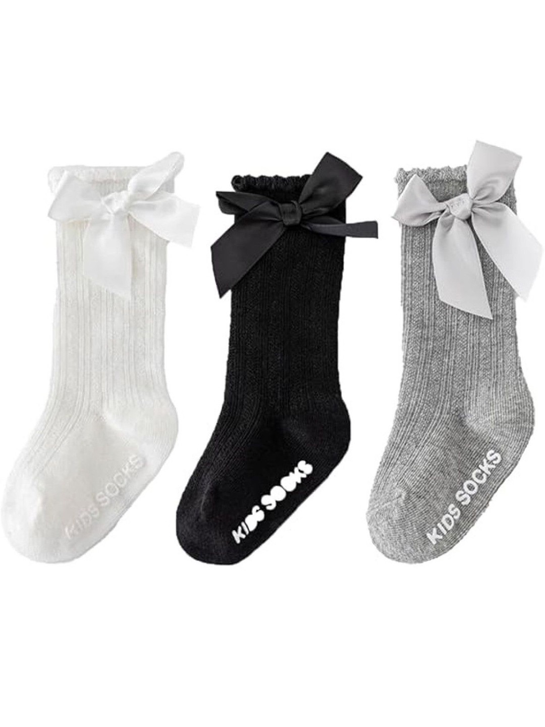 

EL REGALO Girls Pack Of 3 Calf-Length Socks, White