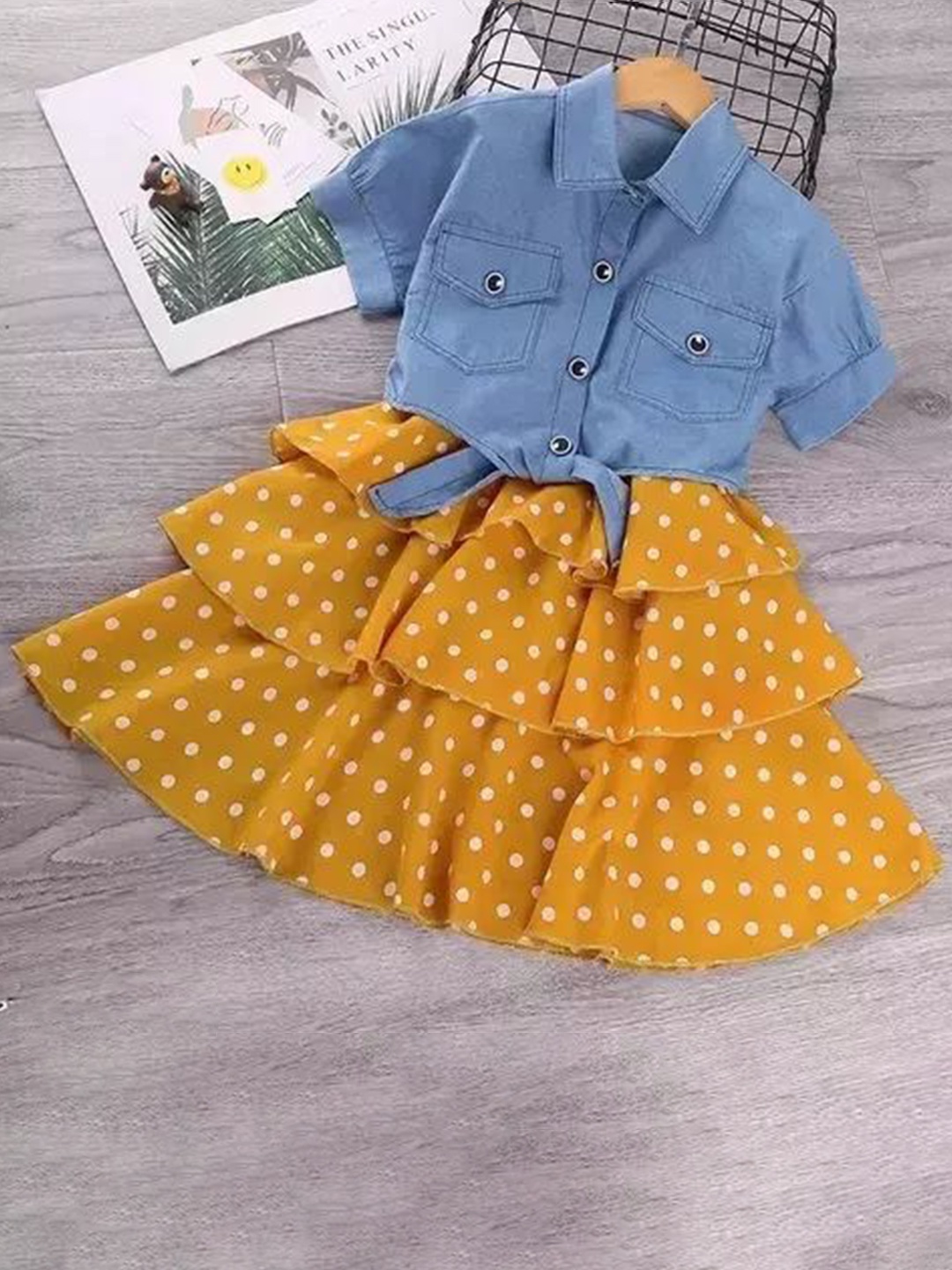 

NEYSA Girls Polka Dot Fit and Flare Dress, Yellow