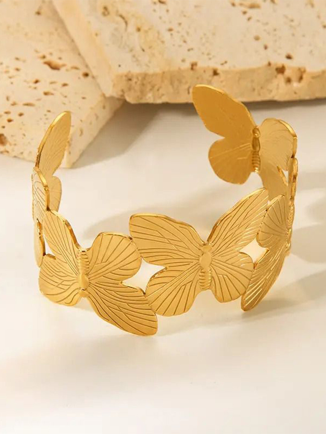 

DIVASTRI Gold-Plated Stainless Steel Anti-Tarnish Cuff Bracelet