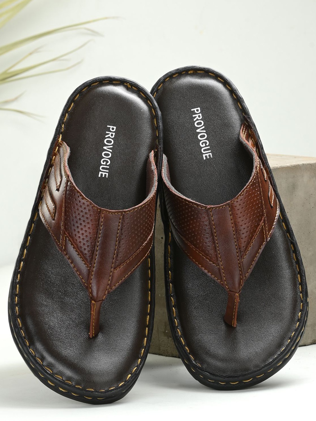 

Provogue Men Comfort Slip-On Sandals, Brown