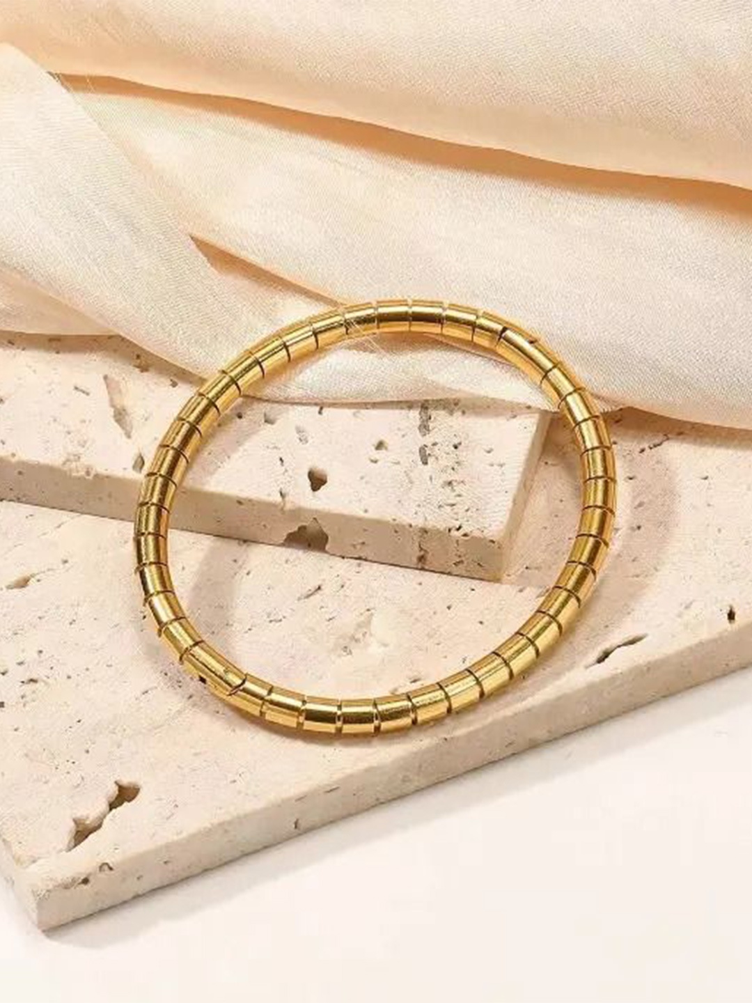 

MEENAZ Gold-Plated Stainless Steel Anti-Tarnish Bangle-Style Bracelet