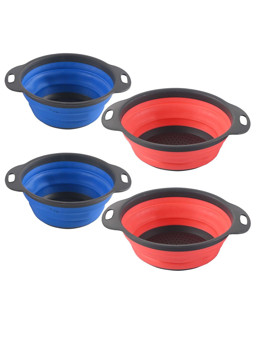 

Kuber Industries Red & Blue 4 Pieces Multipurpose Silicon Kitchen Strainer